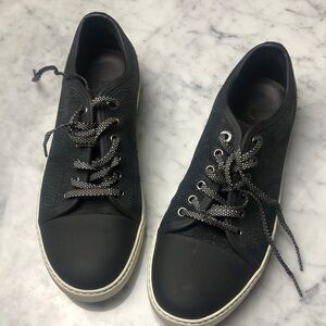 LANVIN Black Lace-Up Casual Sneakers Size 9